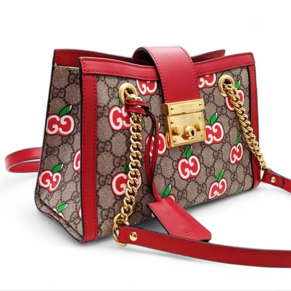 ✨️Authentic Limited Edition Gucci Small Padlock GG Supreme Red Apple Bag - Picture 14 of 15